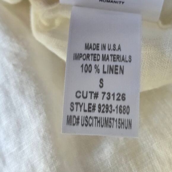 NWT Citizens of Humanity Linen White Button Down Shirt S Minimalist QuietLuxury - Picture 10 of 11